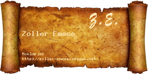 Zoller Emese névjegykártya